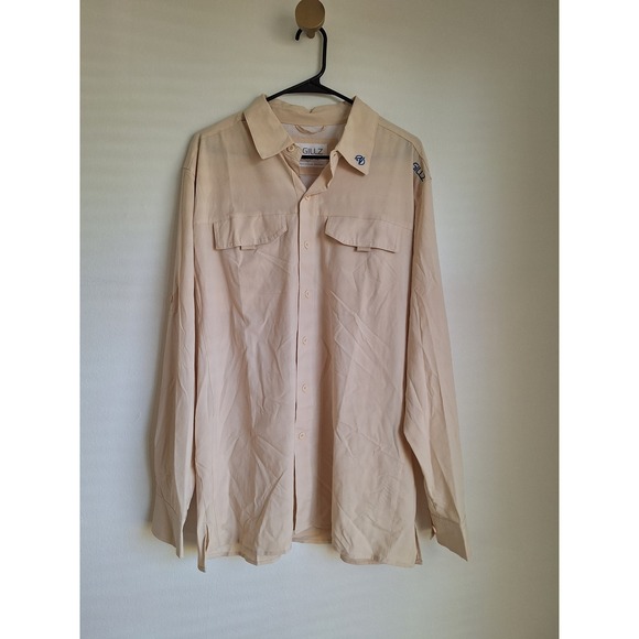 Gillz Other - Gillz Mens UV Protection Fishing Shirt Tan Long Sleeve Ventilated Ripstop‎ Larg
